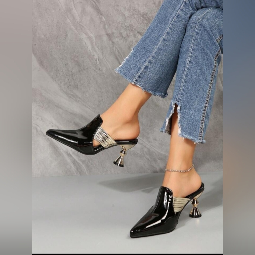 Black & Gold heels
